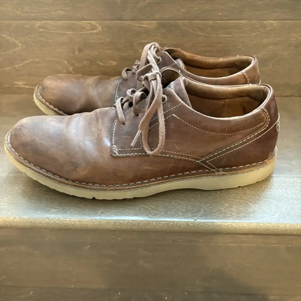 Rockport Shoes Mens Size 12 Brown Leather Oxford Casual Comfort Cabot Plain Toe